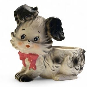 Vintage NAPCO Ceramic Dog Planter Shi Tzu | Mid Century Japan